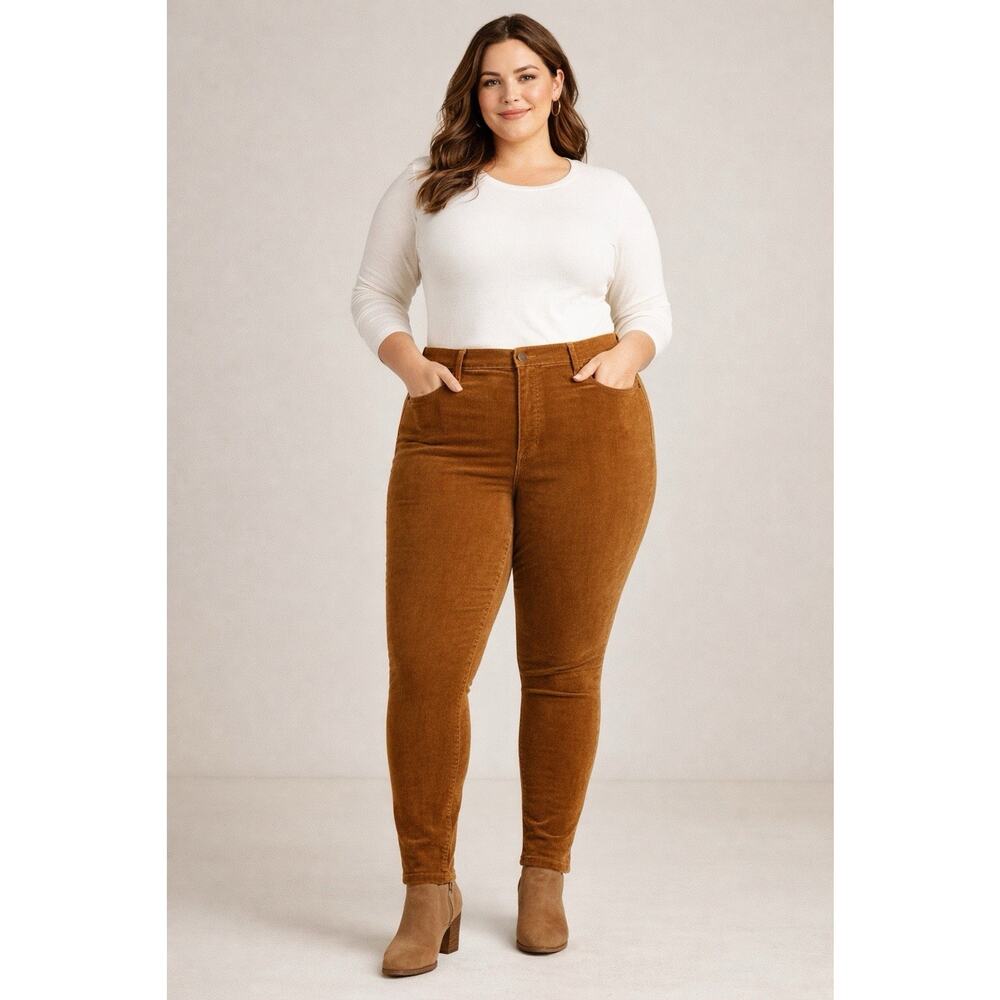 NWT Talbots Corduroy Pants Women’s Size 18 Ankle High Waist Skinny Leg Jegging